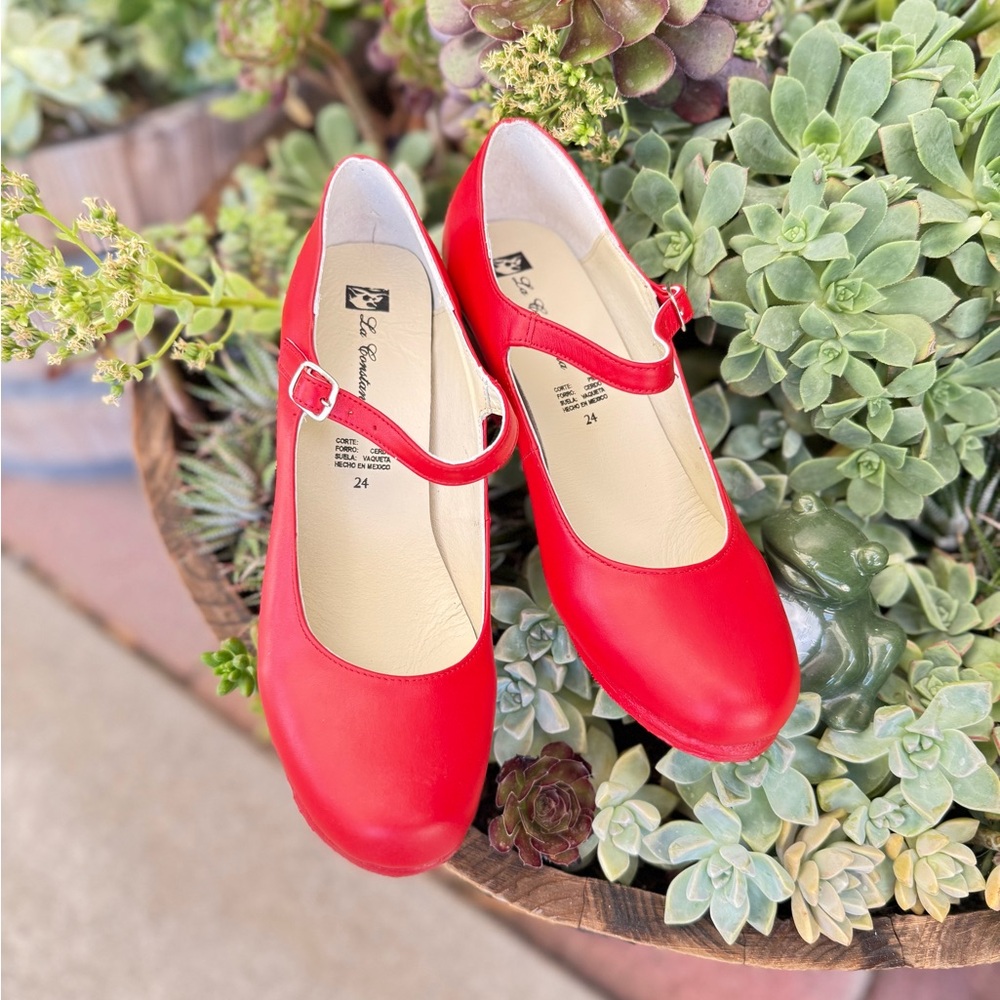 New Red Mexican Folklorico Leather Shoes!